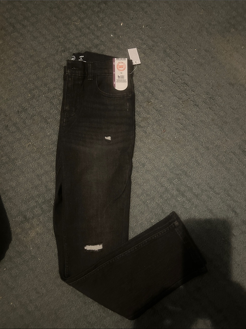 wonder nation Black Slim Kids Jeans with Distressed Detail